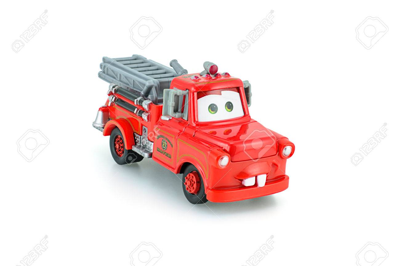 バンコク タイ王国 15 年 1 月 11 日 牽引母校グッズ文字カーズ映画から 赤母校救助隊 07 Tomy のトミカで製品 の写真 素材 画像素材 Image