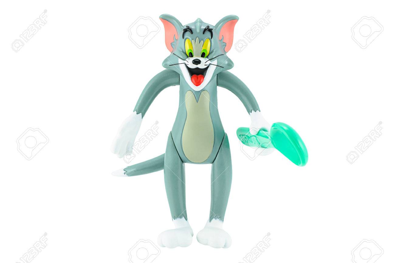 Bangkok Thailand 17 Februar 2015 Tom Graue Katze Mit Loffel In Der Hand Spielzeugzeichenform Tom Und Jerry Cartoon Animation Es Gibt Kunststoff Spielzeug Im Rahmen Der Mcdonald Verkauft Lizenzfreie Fotos Bilder Und Stock Fotografie