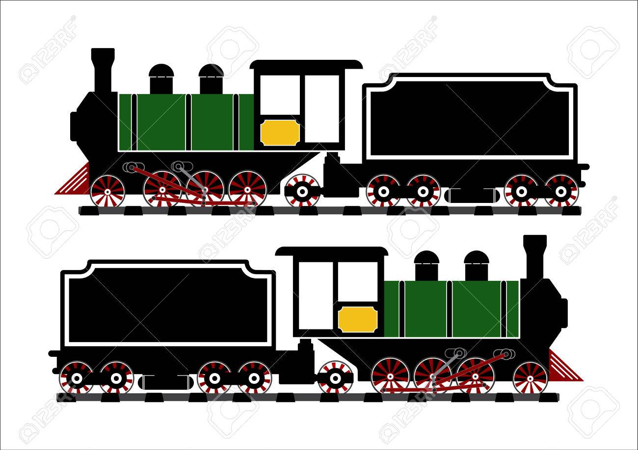 Vintage Steam Engine Locomotive Train Truck On Railroad Track Isolated On White Background Vector Illustration Flat Design Transportation Concept Royalty Free Cliparts Vectors And Stock Illustration Image 56992274