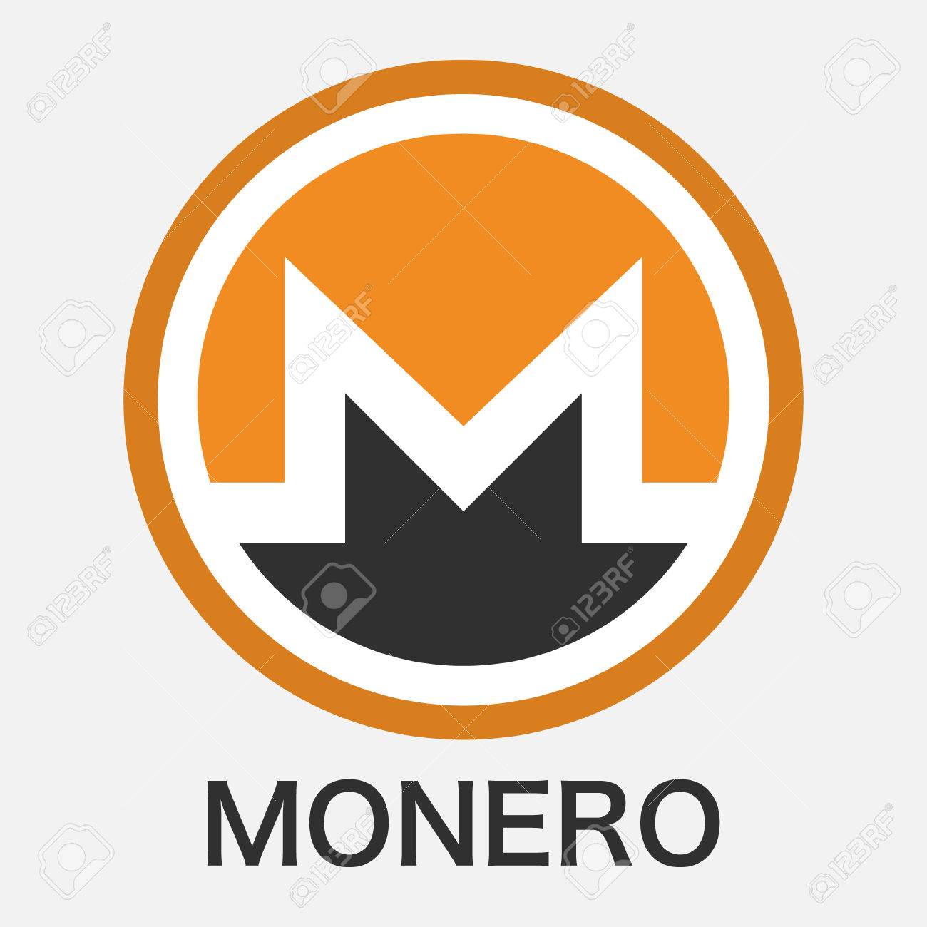 Monero XMR Cryptocurrency 블록 체인 기술. 벡터 일러스트 레이 션 로고 개념입니다. 로열티 무료 사진, 그림,  이미지 그리고 스톡포토그래피. Image 82927911
