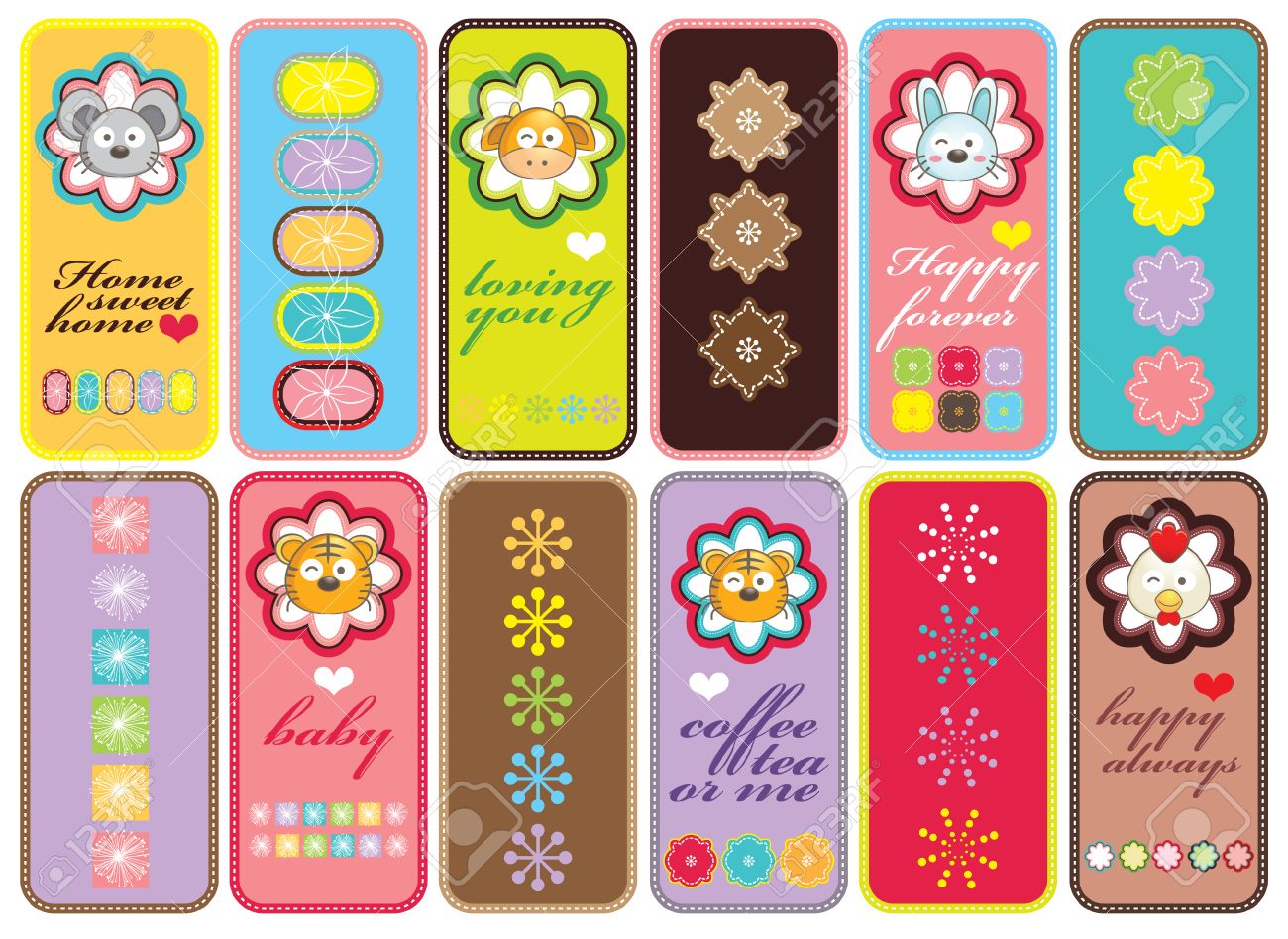 set of bookmark design bookmark design