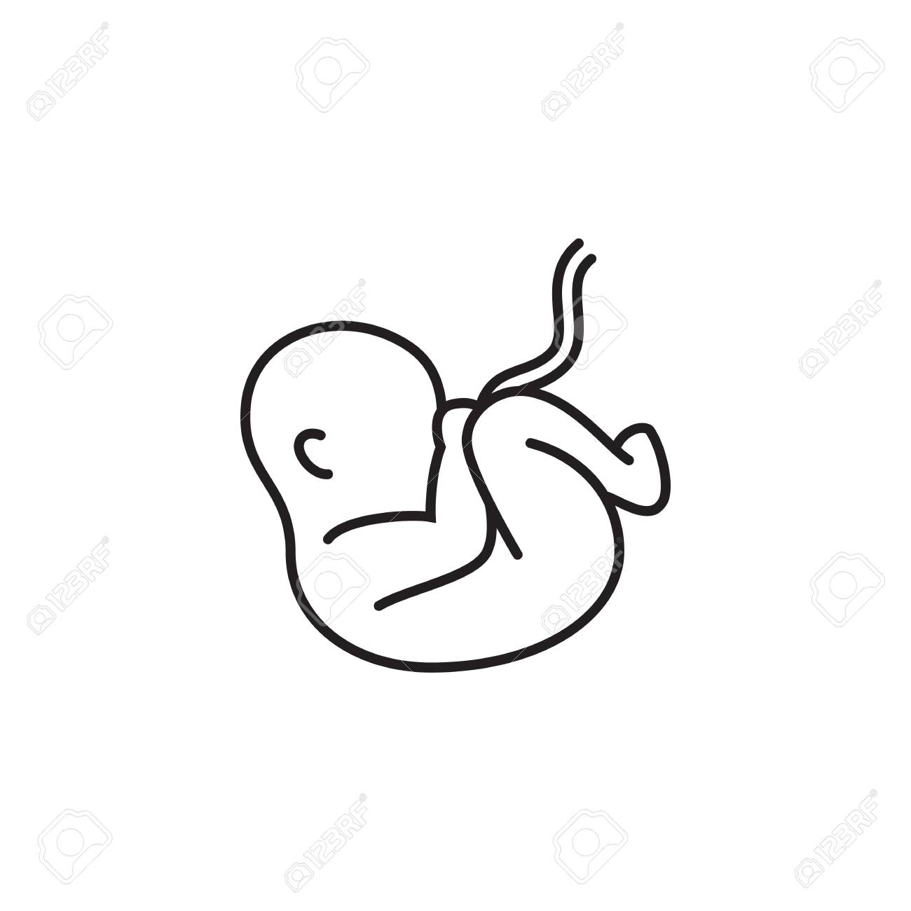 Icone Bebe Bebe Dans L Uterus Contour Noir Sur Fond Blanc Clip Art Libres De Droits Vecteurs Et Illustration Image