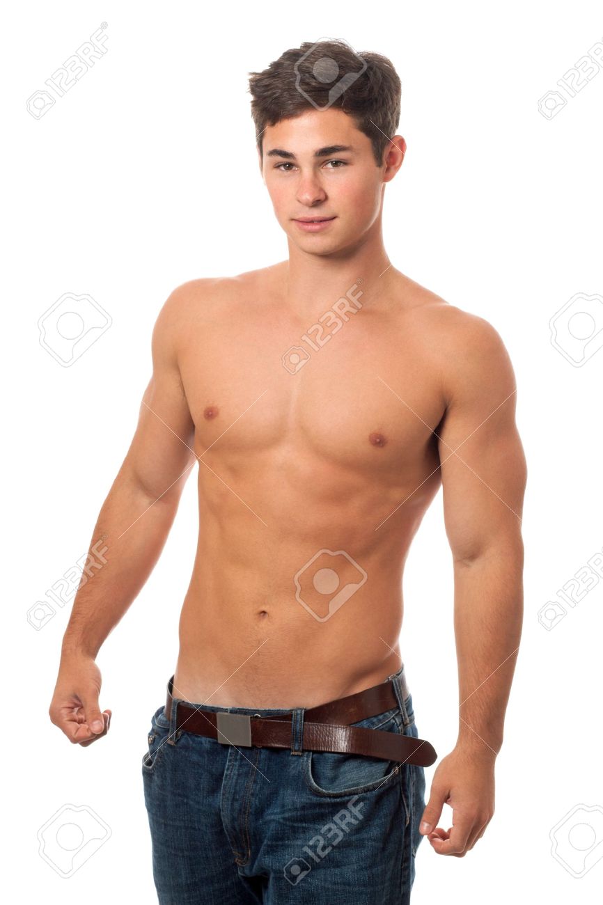 Attractive Shirtless Man. Studio Shot Over White. Stock Photo, Picture and  Royalty Free Image. Image 15563551.