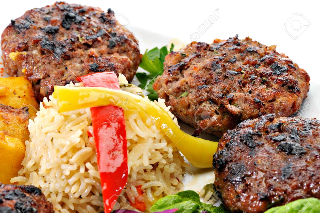 meatballs with rice and vegies stock photo picture and royalty free