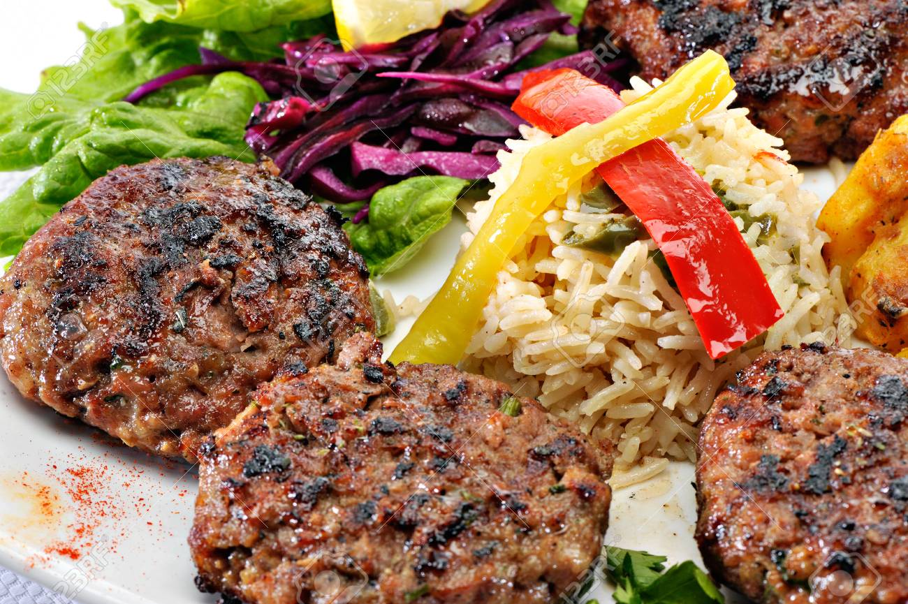 meatballs with rice and vegies stock photo picture and royalty free