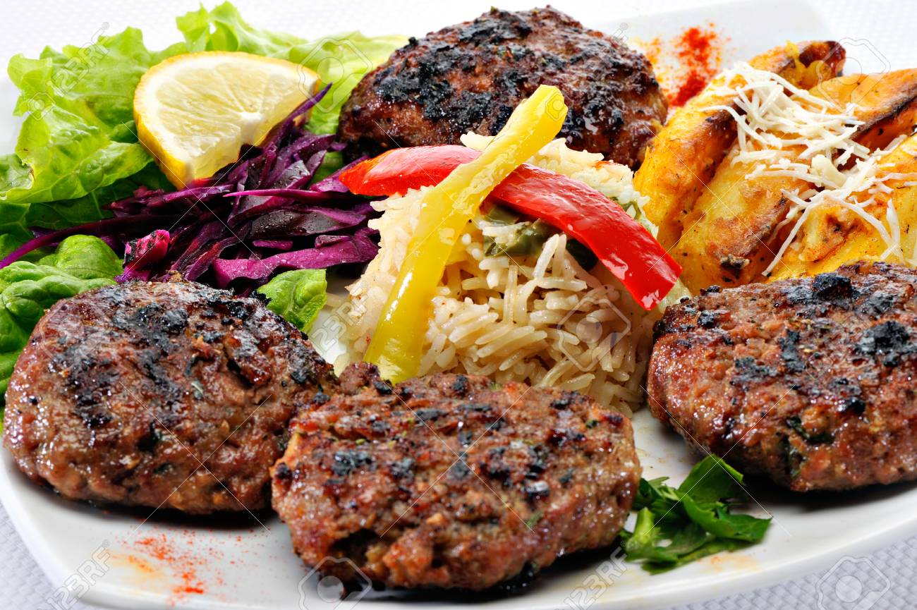 meatballs with rice and vegies stock photo picture and royalty free