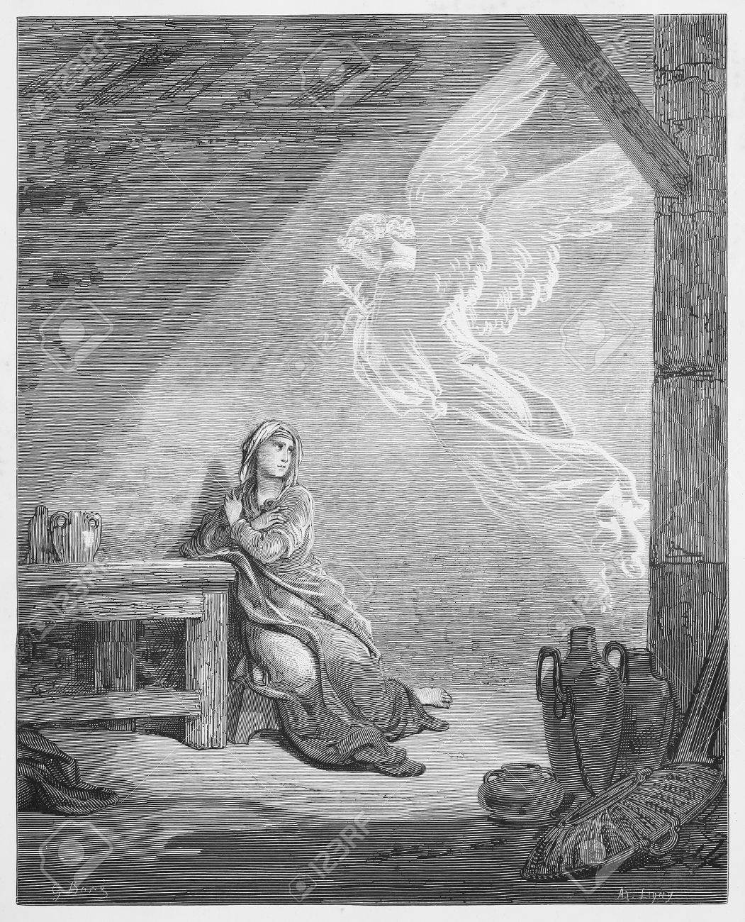 受胎告知 - 公開の 1885、シュトゥットガルト ドイツの聖書、旧約聖書