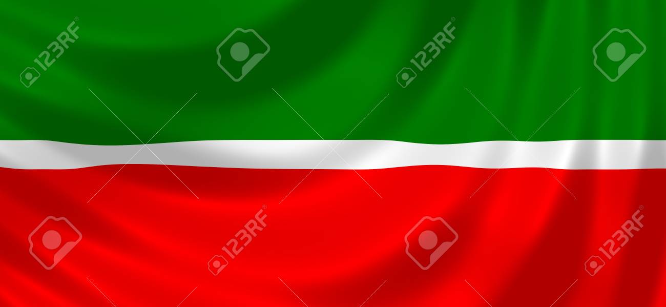 flag of russian federal republic of tatarstan waving in the wind