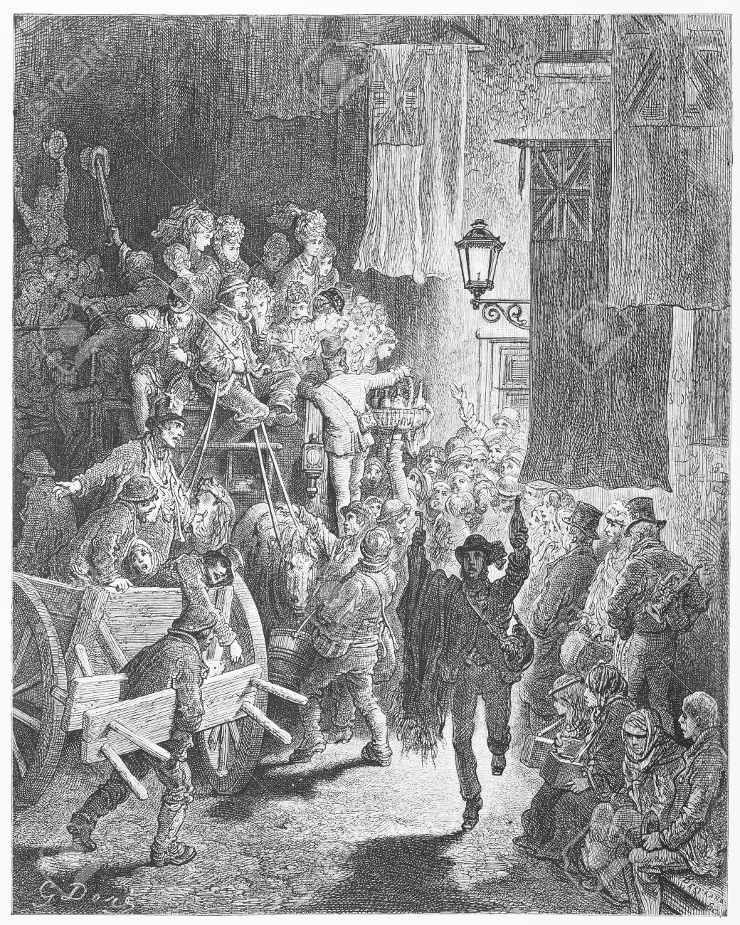 Stock Photo - The Derby, Returning Home - Gustave Dore s 1872 London a Pilgrimage