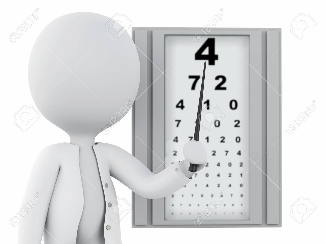 3 D イラスト 白い人の眼科医 孤立した白い背景 の写真素材 画像素材 Image