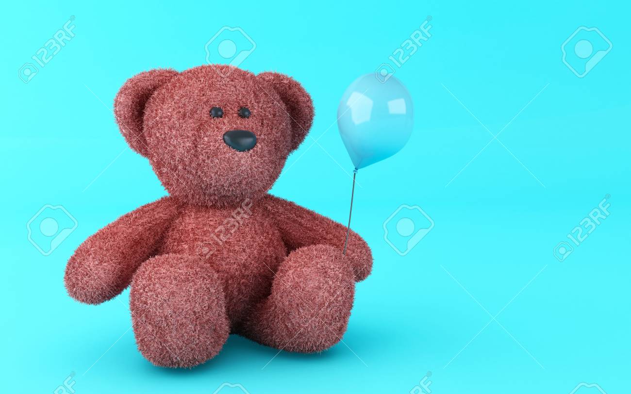 3d illustration funny teddy