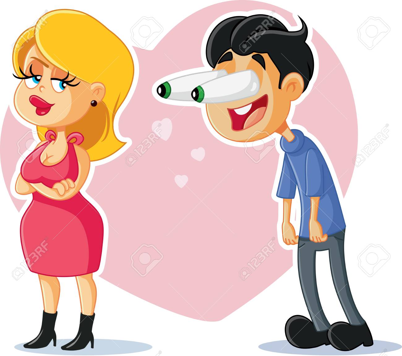 Funny Man Flirting with Beautiful Woman Vector Cartoon - 104378219 Funny Man Flirting with Beautiful Woman Vector Cartoon - 104378219