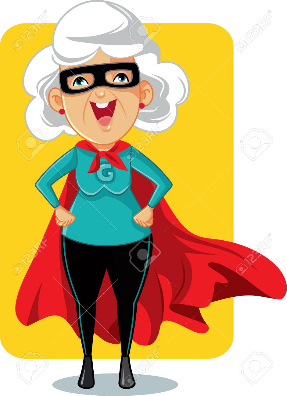 Super Granny Cartoon Vector Illustration - 114043085 Super Granny Cartoon Vector Illustration - 114043085
