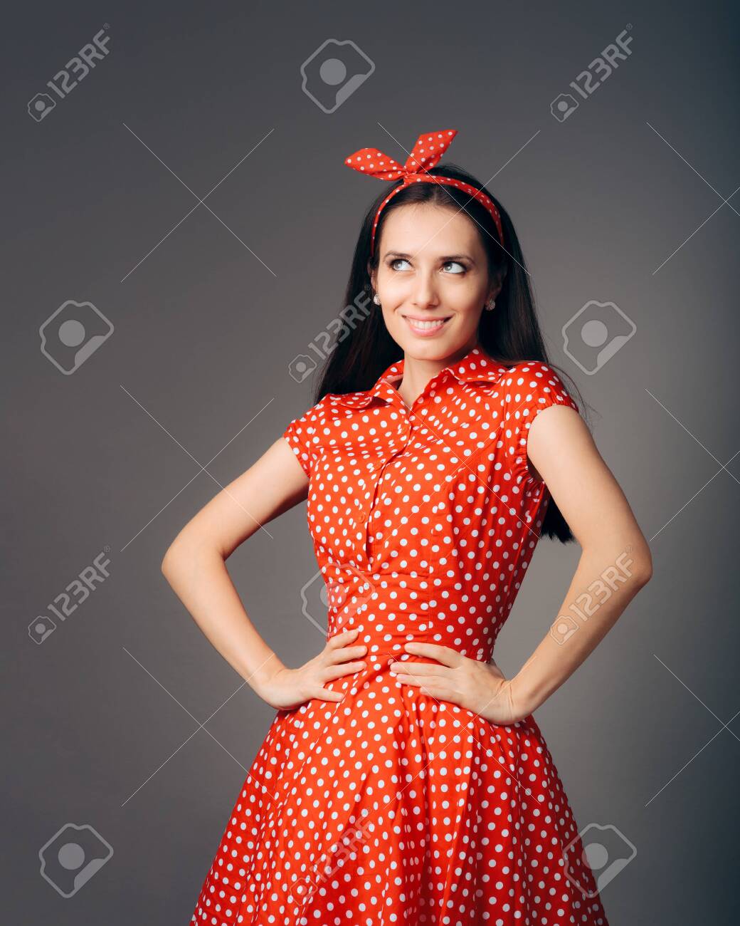 orange rockabilly dress