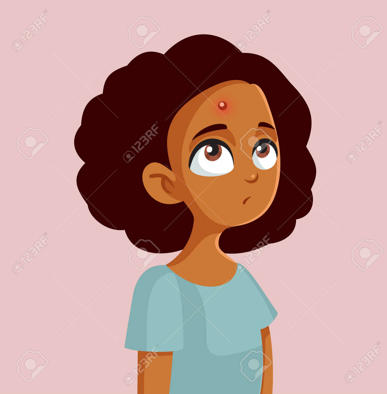 African Teen Girl Having a Pimple Vector Illustration - 171207014 African Teen Girl Having a Pimple Vector Illustration - 171207014