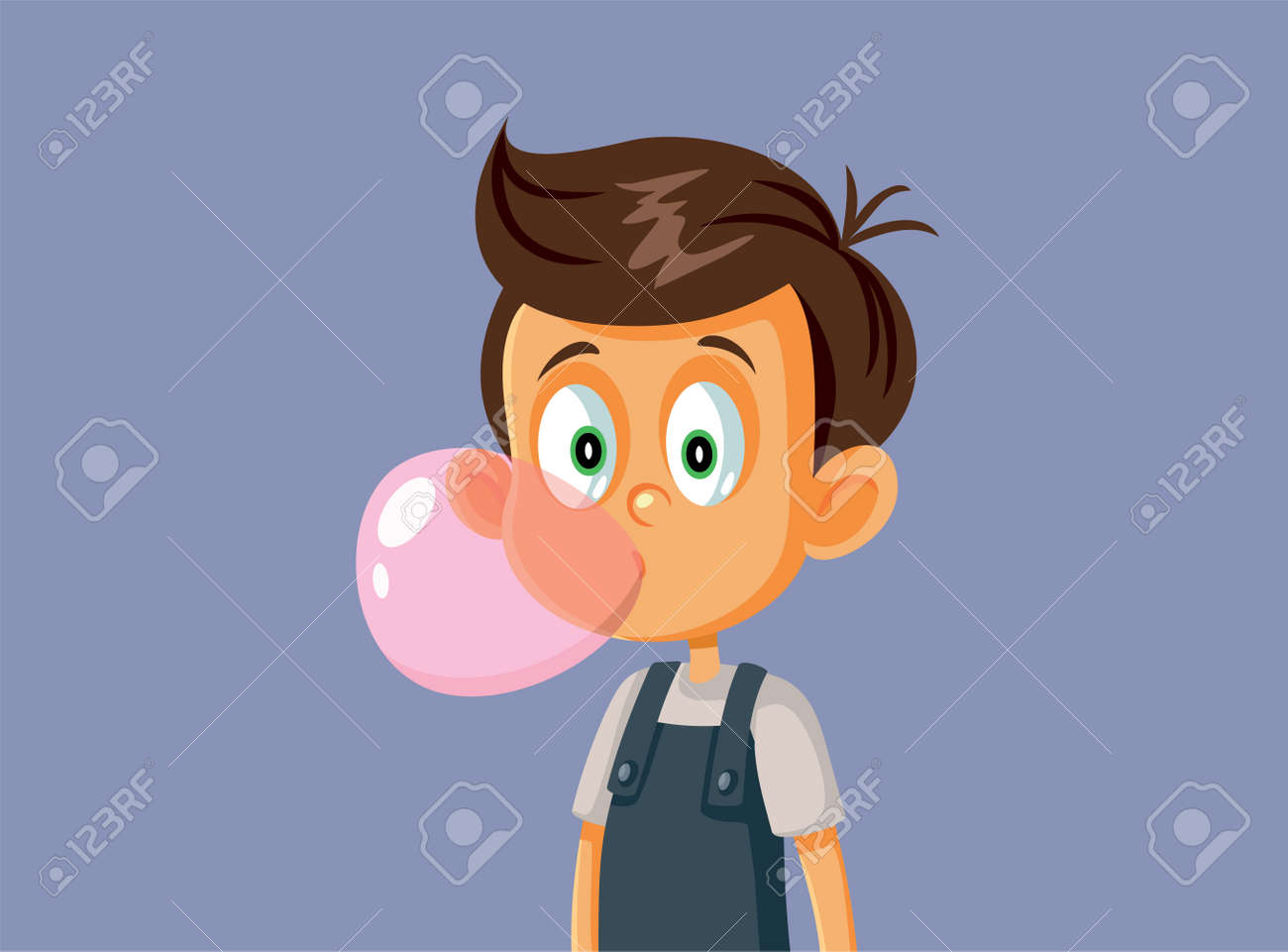 Little Boy Chewing Bubble Gum Vector Illustration - 171232951 Little Boy Chewing Bubble Gum Vector Illustration - 171232951