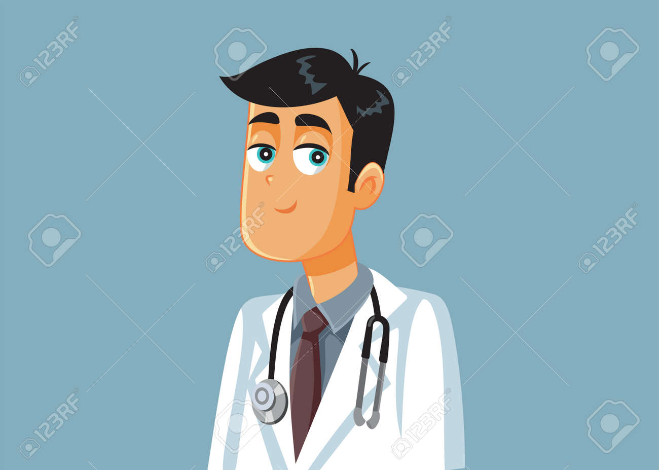 Friendly Smiling Medical Doctor Vector Cartoon Illustration - 171398025 Friendly Smiling Medical Doctor Vector Cartoon Illustration - 171398025