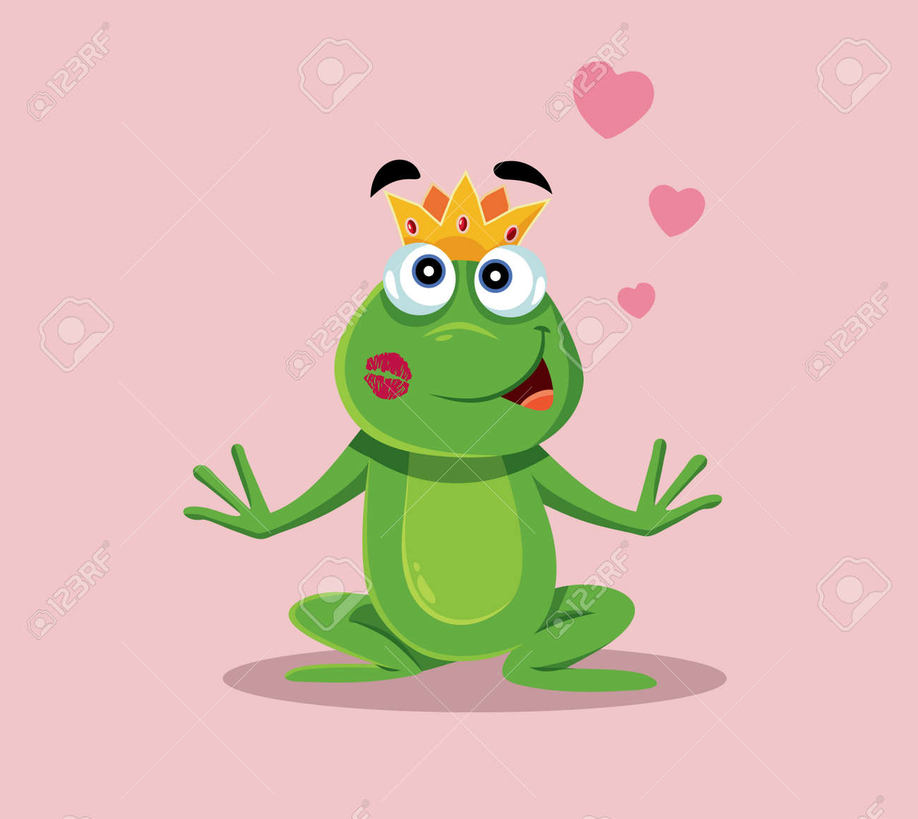 Prince Frog Receiving True Love Kiss Vector Cartoon - 171495946 Prince Frog Receiving True Love Kiss Vector Cartoon - 171495946
