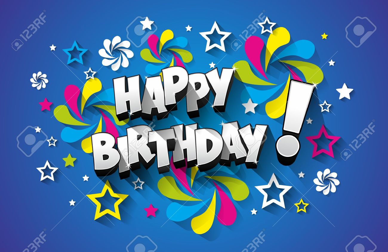 happy birthday greeting card on background vector illustration