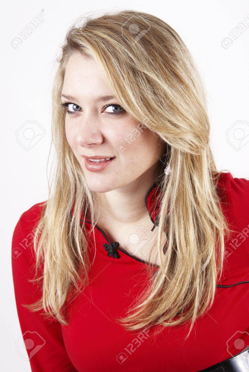 Beautiful Mature Blonde Woman Wearing A