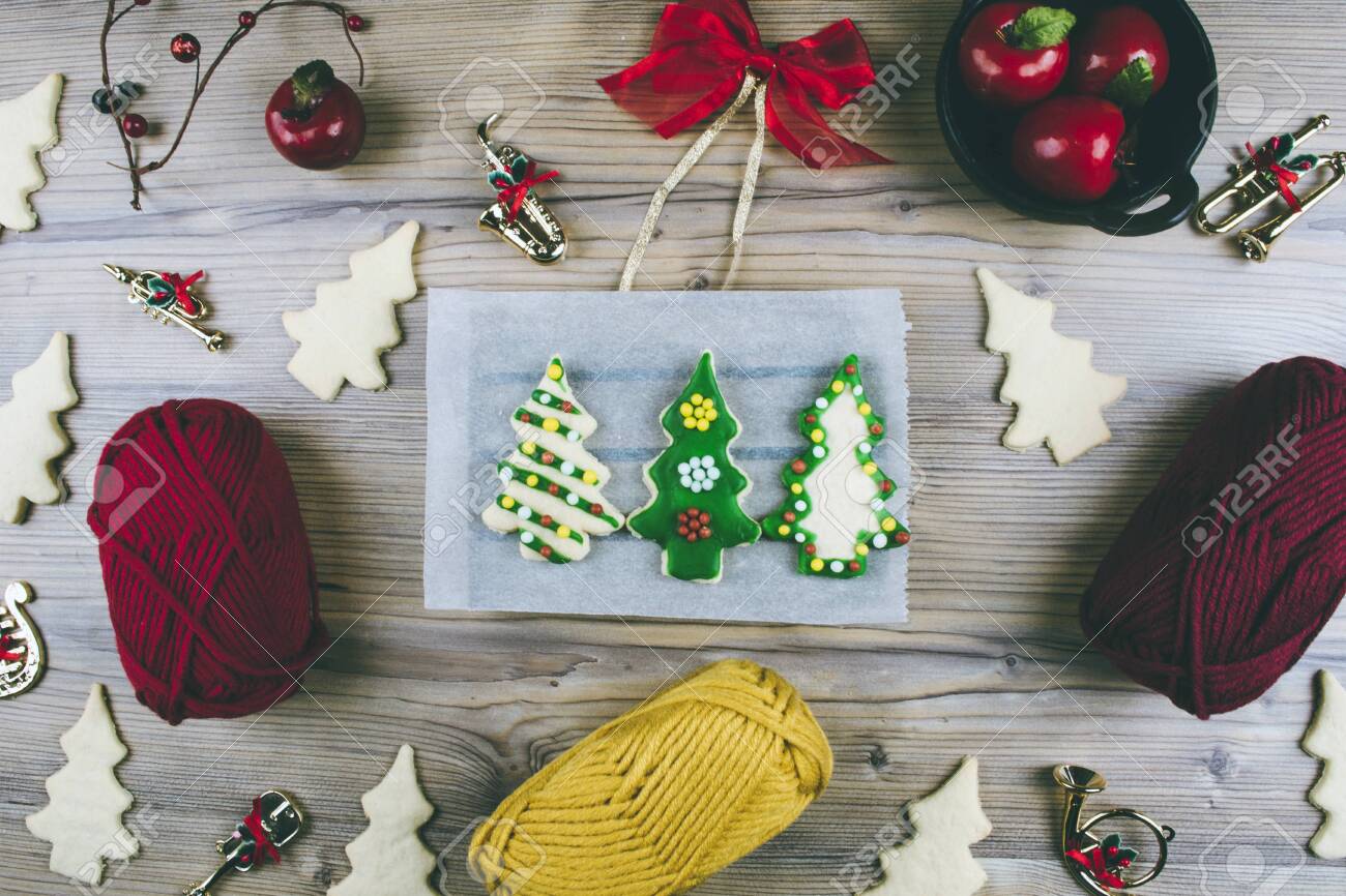 Download Preparing For Christmas Christmas Crafts Knitting Patterns On Stock Photo Picture And Royalty Free Image Image 88974430 PSD Mockup Templates