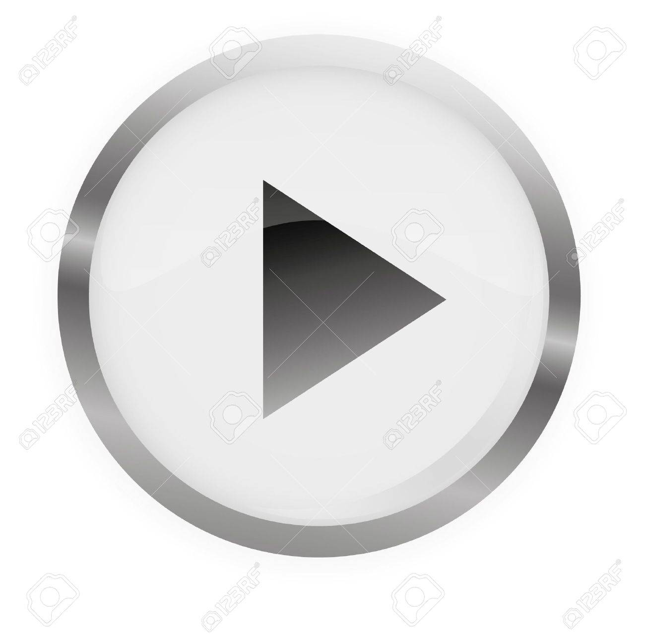 光沢のあるプレイ ボタン グレーのイラスト素材 ベクタ Image