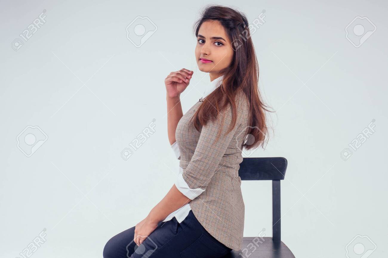 brown sweater with white collar