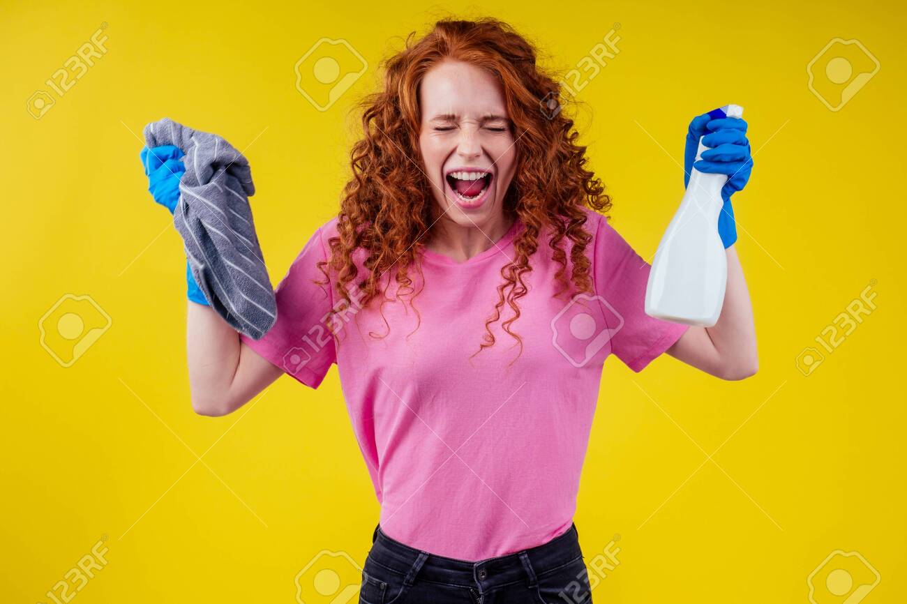 Frowning Upsad Redhead Ginger Curly Allergic Woman Dont Want Stock Photo Picture And Royalty Free Image Image 132755720