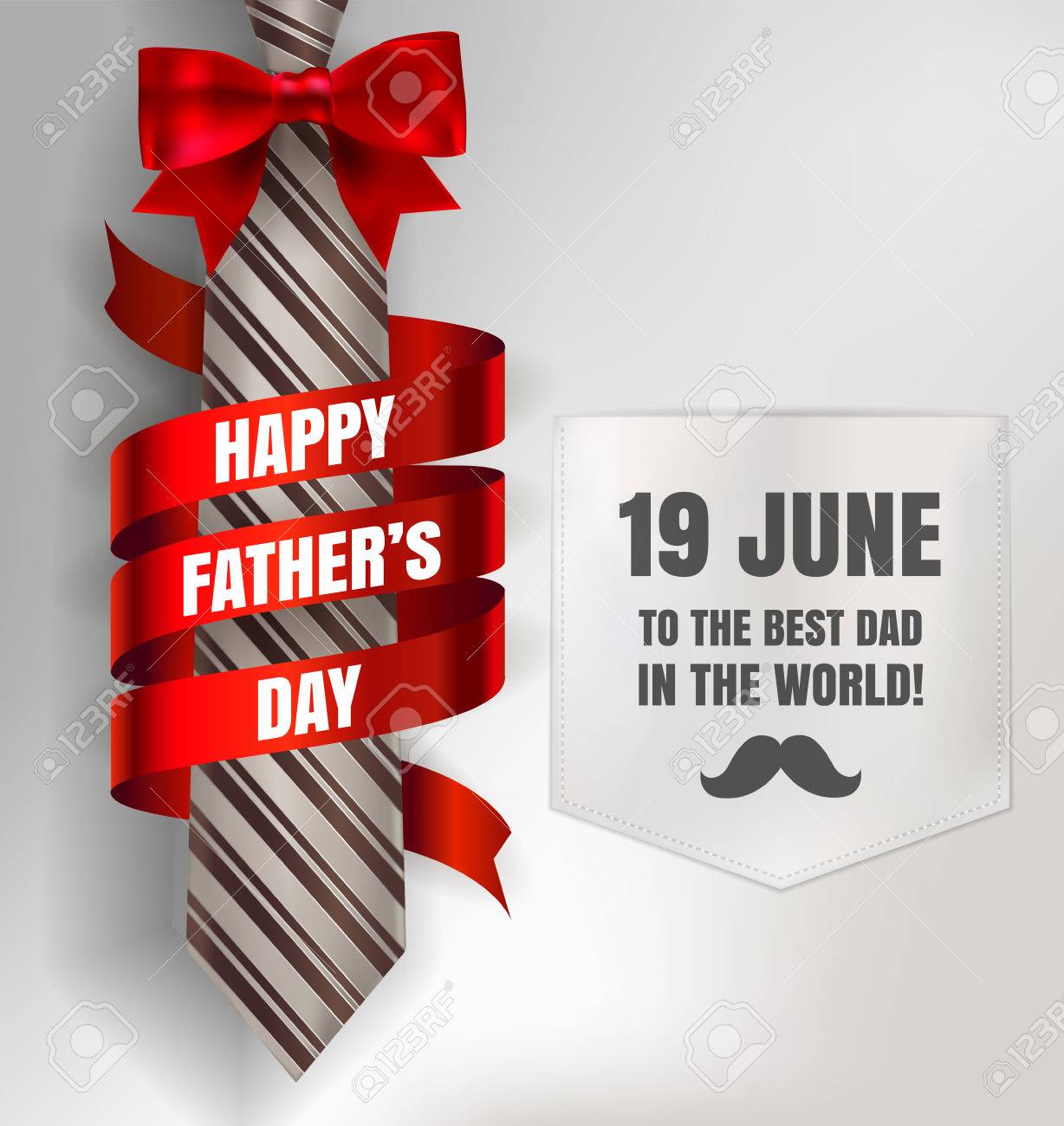 happy fathers day background template with man brown tie and images of father day flyers