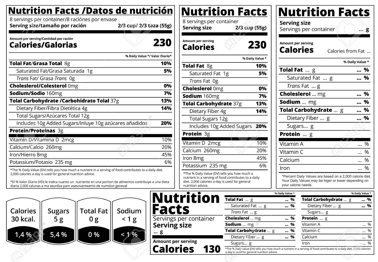 Nutrition Label Template Free from previews.123rf.com