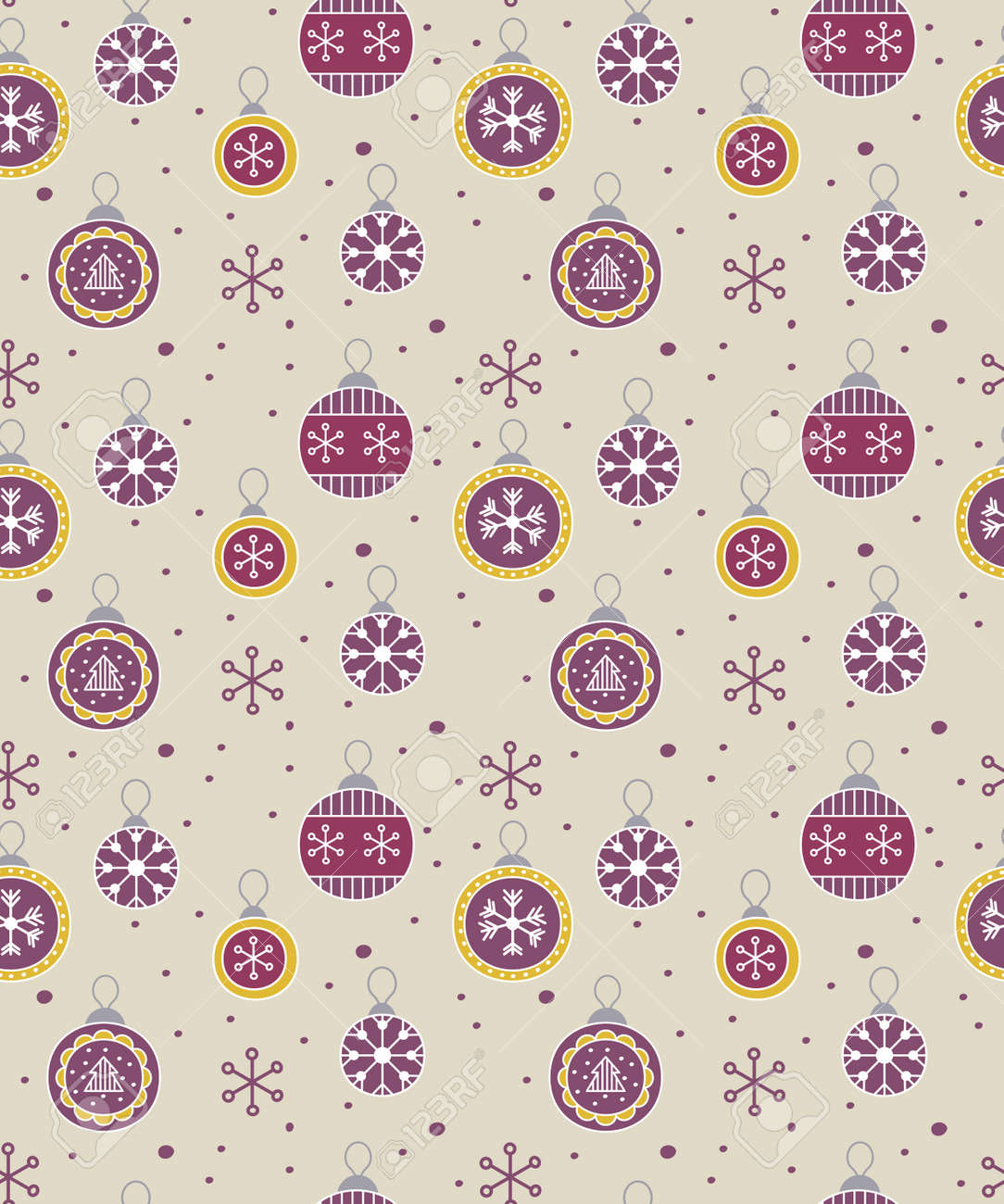 Winter celebration seamless background with decoration christmas ball and snowflakes. Vector illustration. Vector illustration - 159550731 Winter celebration seamless background with decoration christmas ball and snowflakes. Vector illustration. Vector illustration - 159550731