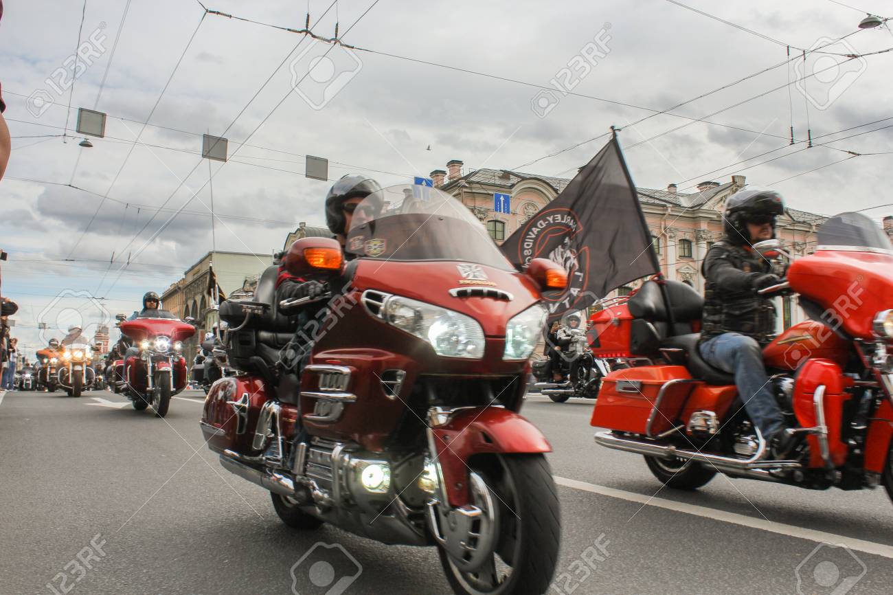 Harley Davidson Parade On Nevsky Prospekt The Annual Parade Stock Photo Picture And Royalty Free Image Image 6323