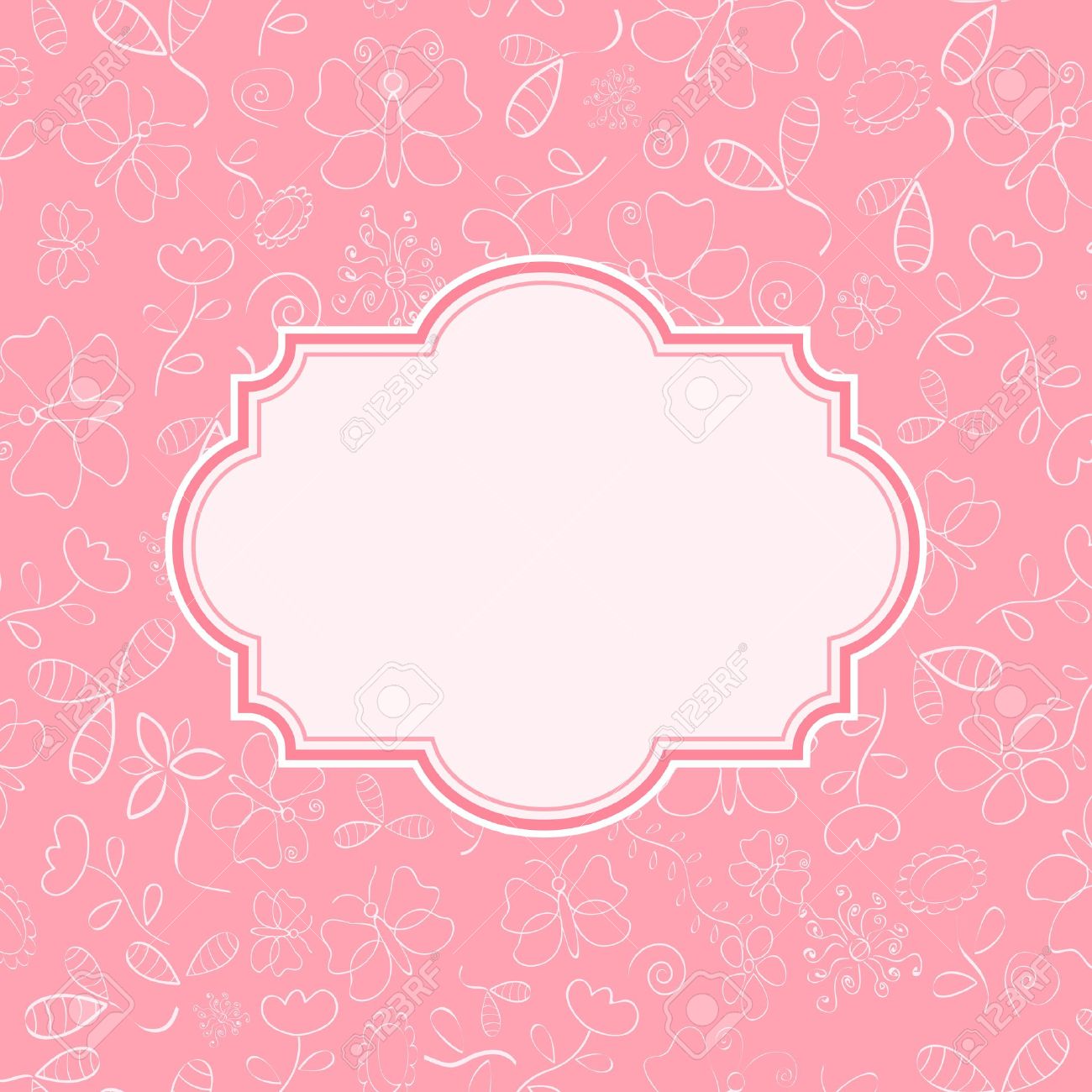 pink invitation card