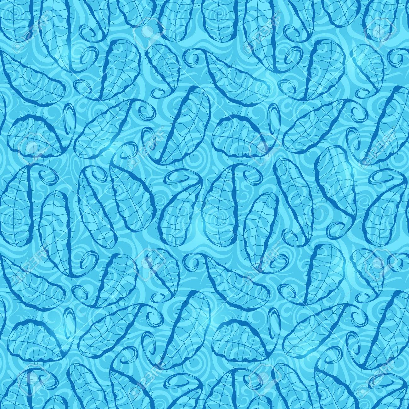 Light Blue Leaf Seamless Background Royalty Free Cliparts Vectors