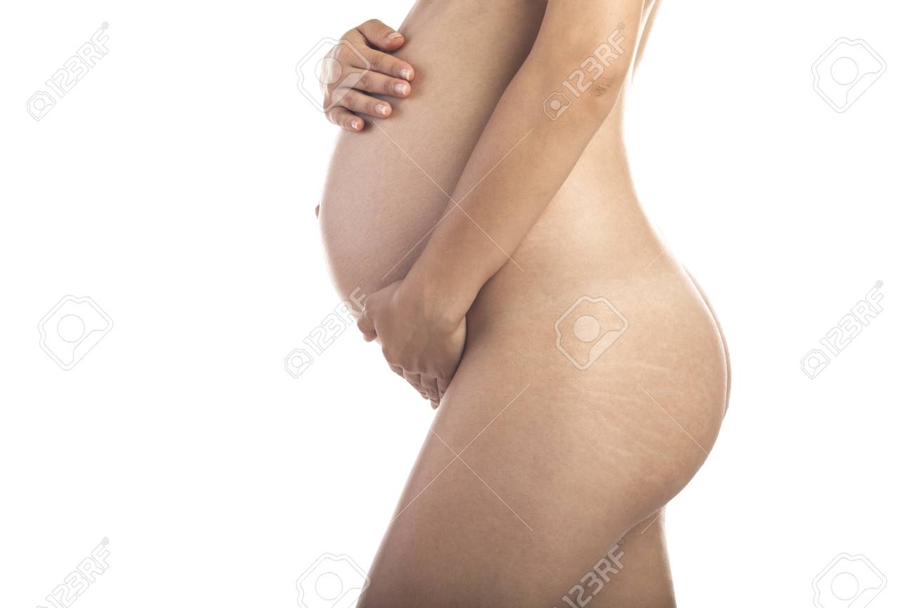 Close Up Van Een Zwangere Vrouw Met Striae Op De Billen Op Wit Wordt Geisoleerd Royalty Vrije Foto Plaatjes Beelden En Stock Fotografie Image 60827161