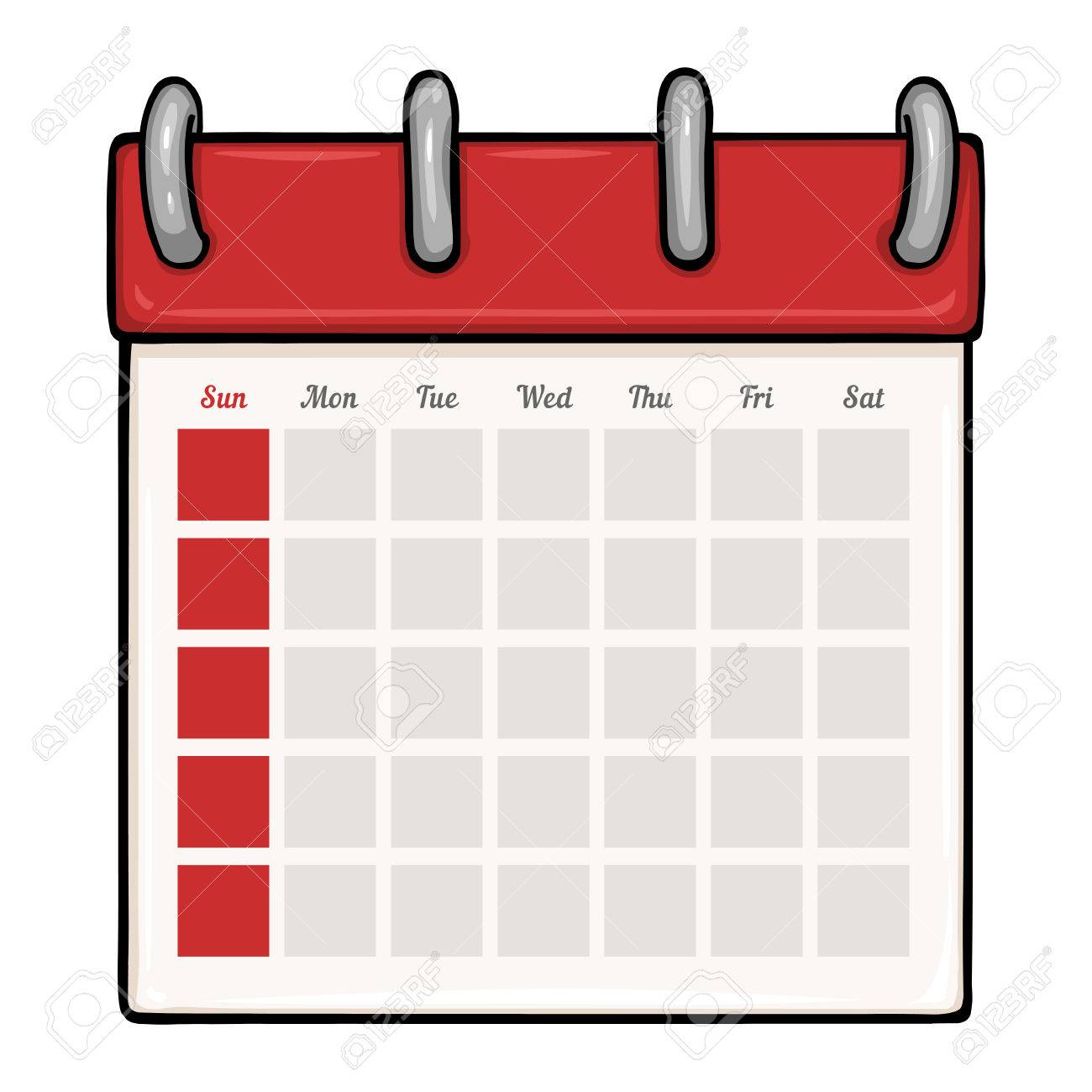 vector cartoon loose leaf blank calendar on white background royalty