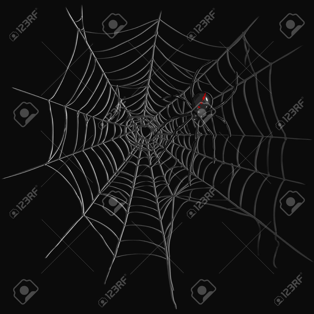 ベクトル ブラックウィドー蜘蛛蜘蛛の巣に 黒の背景のイラスト素材 ベクタ Image ベクトル ブラックウィドー蜘蛛蜘蛛の巣に 黒の背景のイラスト素材 ベクタ Image