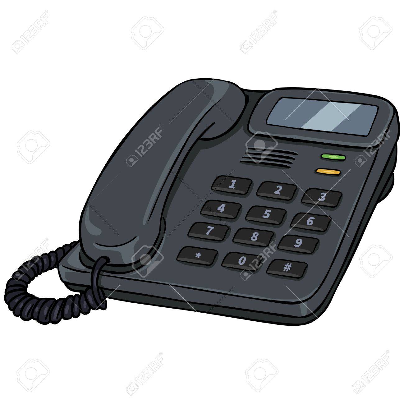 白の背景にベクトル漫画オフィス電話番号のイラスト素材 ベクタ Image