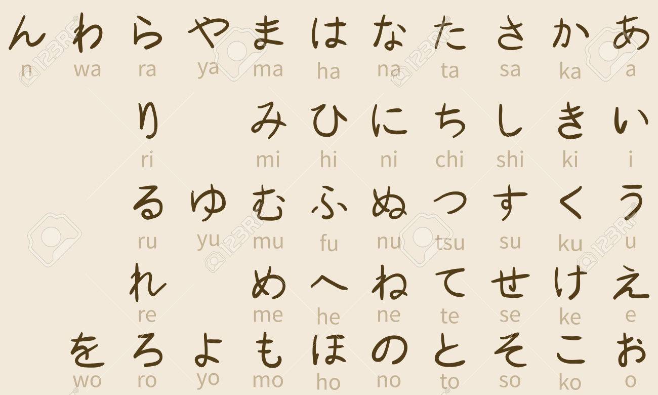 ひらがなシンボルのベクトルを設定します 日本のアルファベット転写 のイラスト素材 ベクタ Image