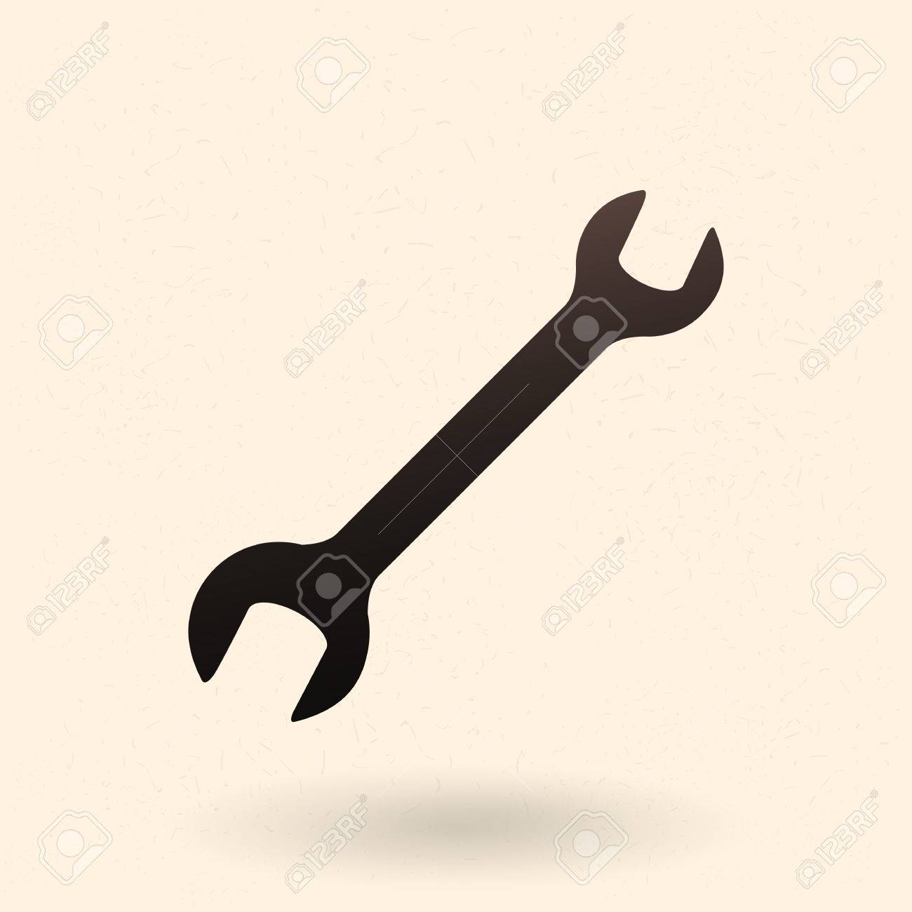 ベクトル単一黒いシルエット アイコン レンチ機械工具のイラスト素材 ベクタ Image 82927958