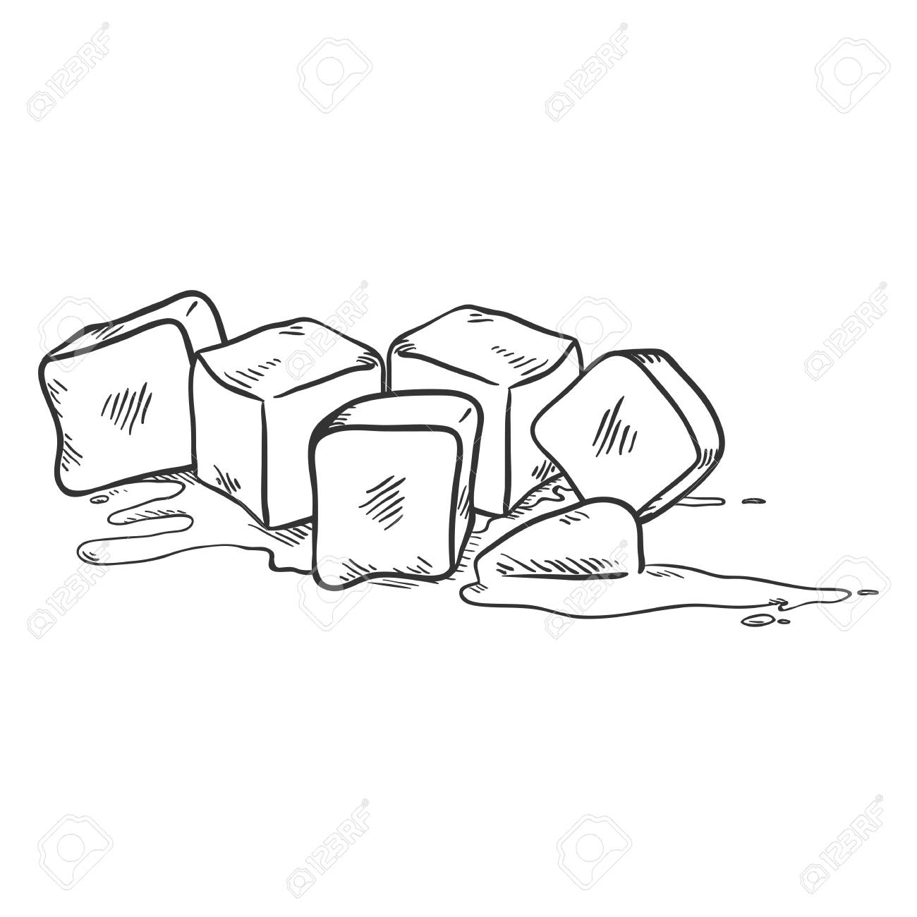 Vector Schwarze Skizze Illustration Eiswurfel Schmelzen Lizenzfrei Nutzbare Vektorgrafiken Clip Arts Illustrationen Image 99617390