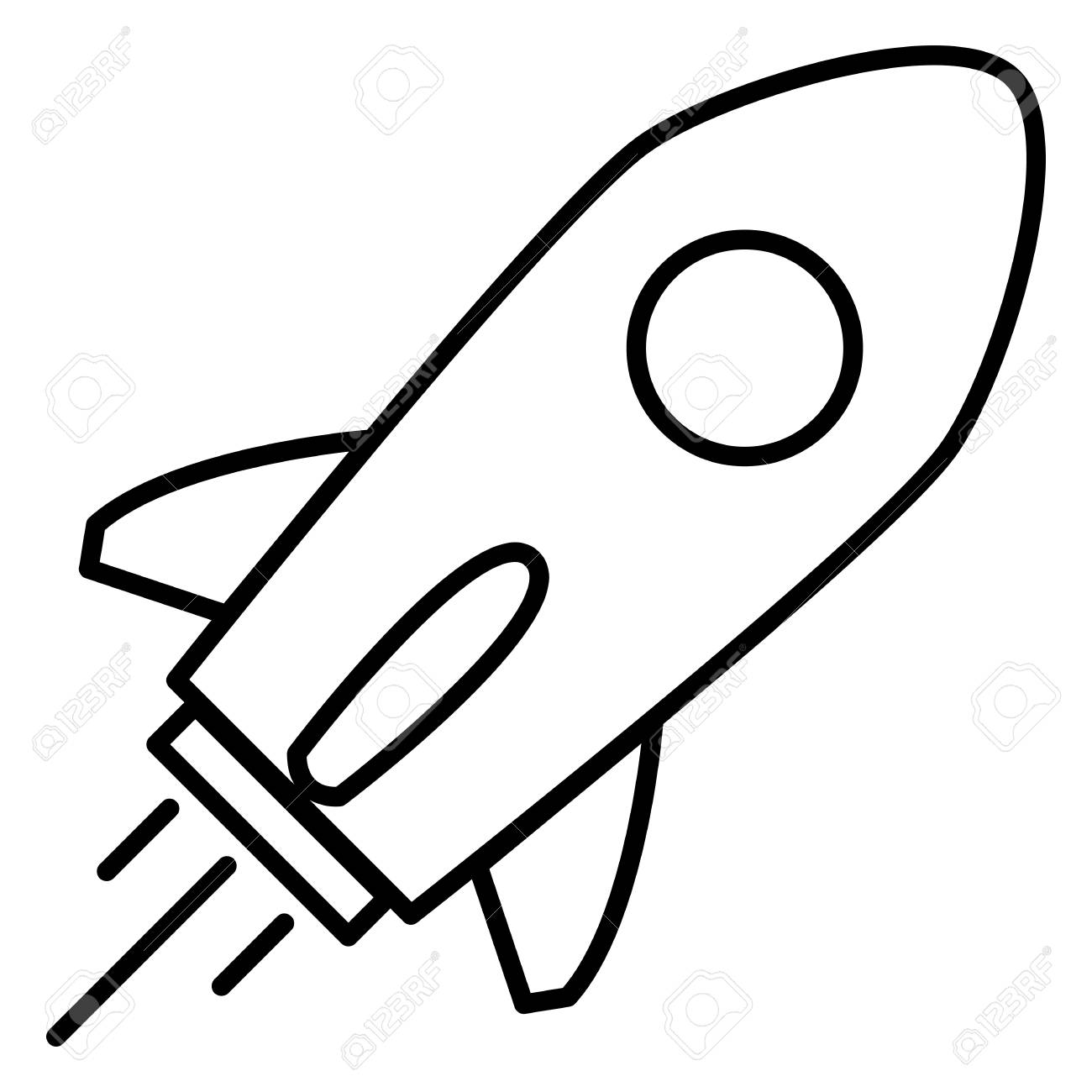 Black Outline Icon - Flying Space Rocket Royalty Free Cliparts, Vectors, And Stock Illustration. Image 104716103.