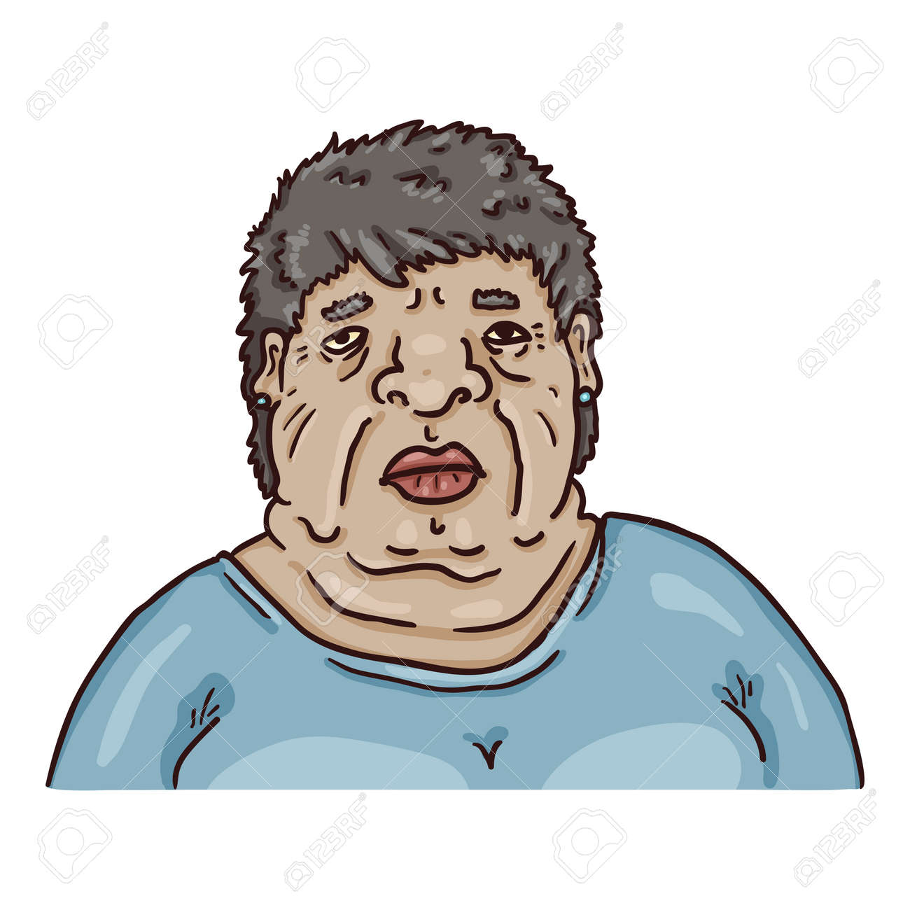 Vector Cartoon Character - Overweight Old Woman With Short Hair. Female  Retired Person Portrait. Royalty Free SVG, Cliparts, Vectors, and Stock  Illustration. Image 144958340., image size:1300x1300