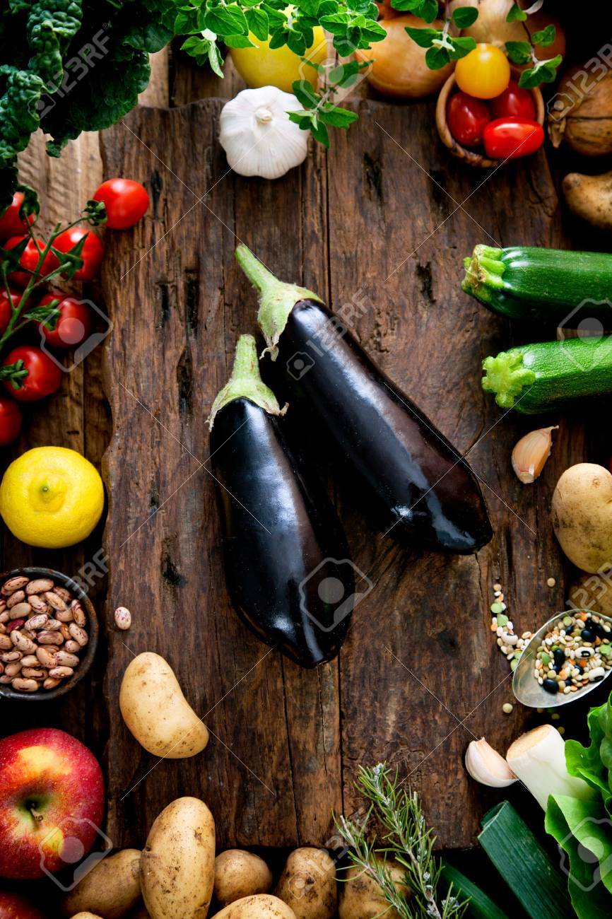Vegetables on wood. Bio Healthy food, herbs and spices. Organic vegetables on wood - 42140271 Vegetables on wood. Bio Healthy food, herbs and spices. Organic vegetables on wood - 42140271