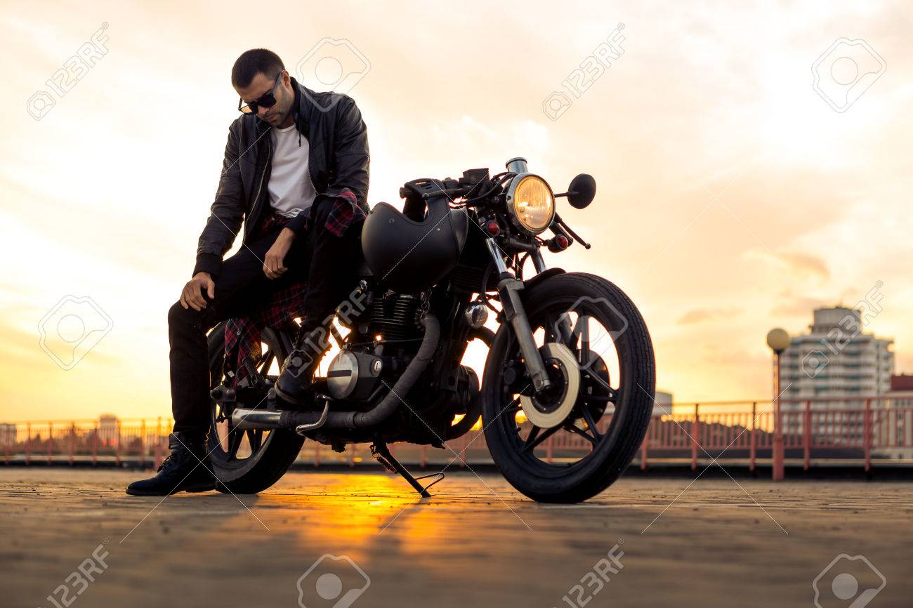 denim and leather motorcycle jacket