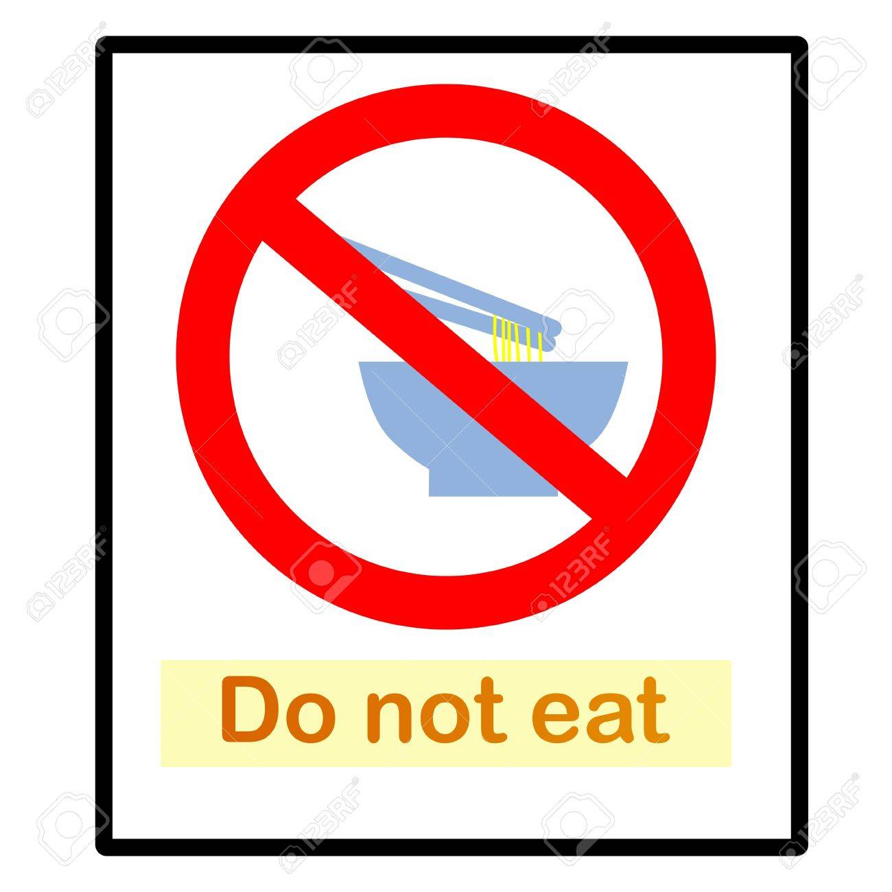 標識を食べてはいけないのイラスト素材 ベクタ Image