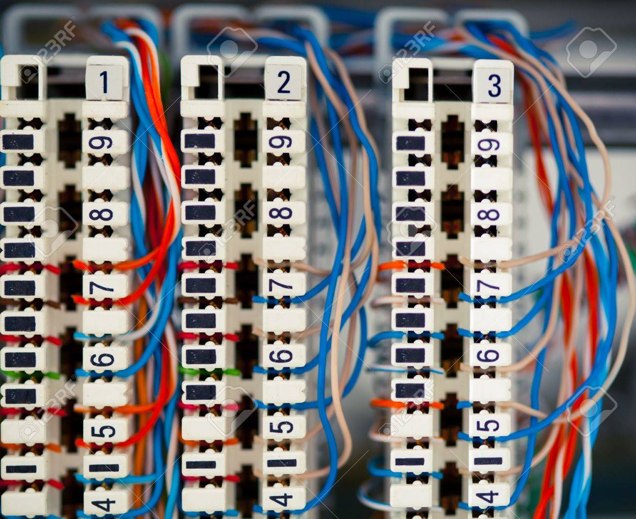 telephone switchboard panel with wires stock photo, picture and Telephone Wiring Plug stock photo telephone switchboard panel with wires