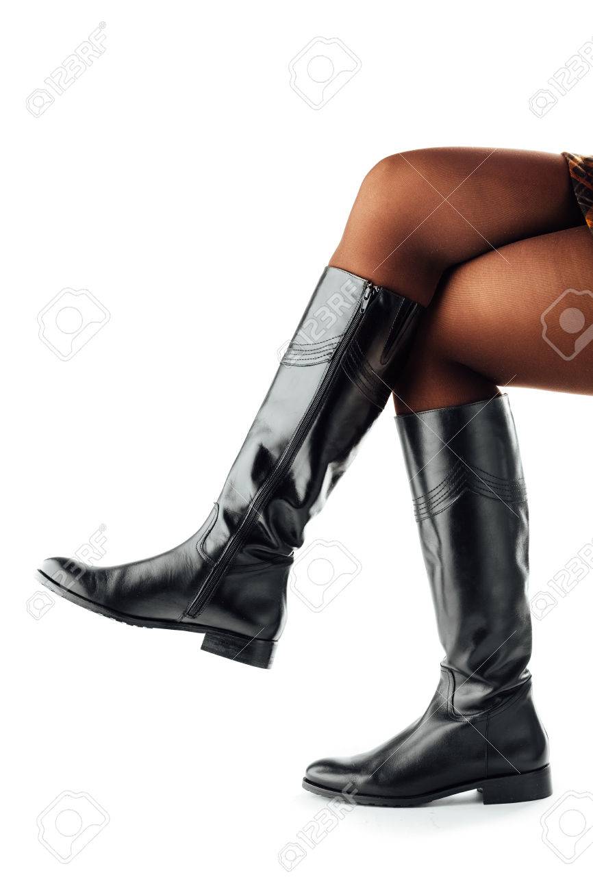 bottes cuir noir femme