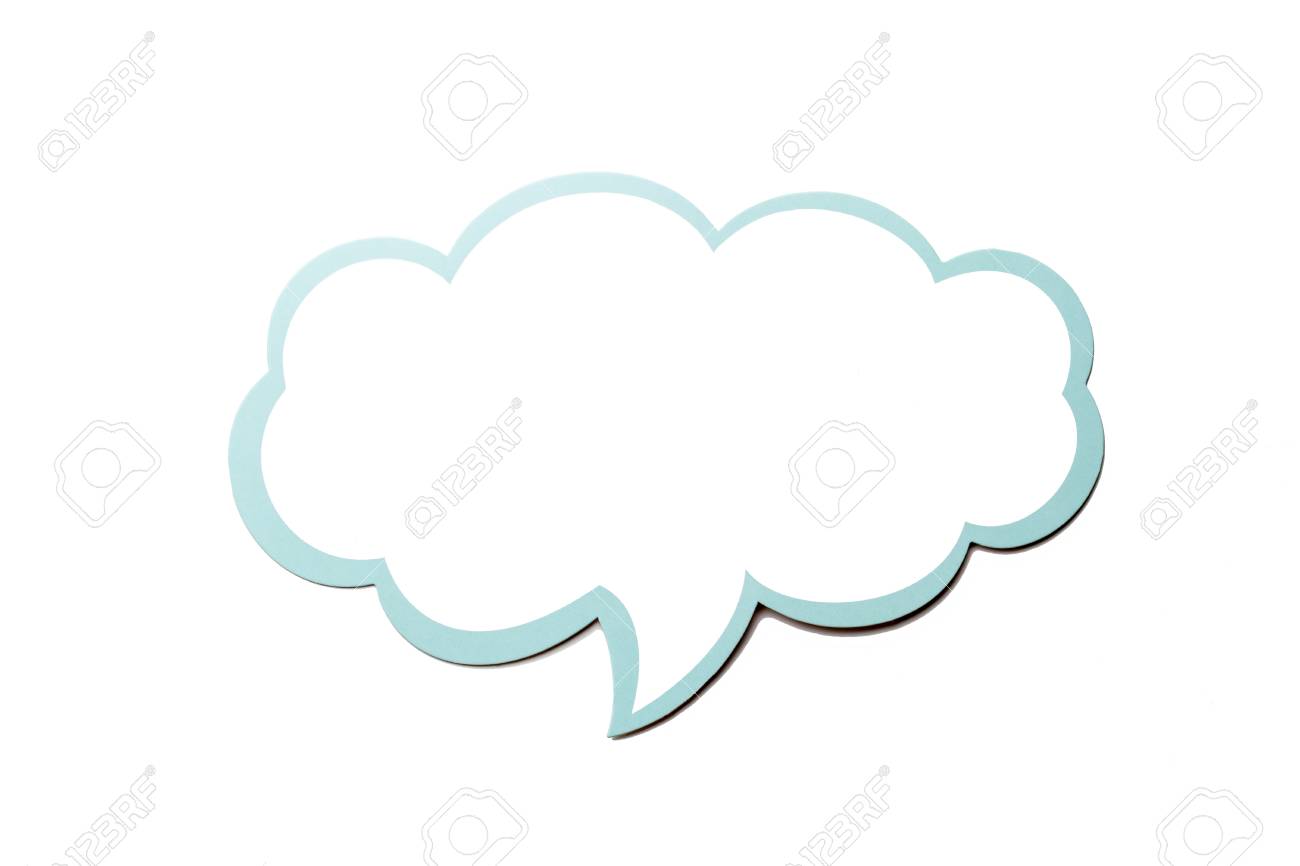 カラフルな吹き出し空白い背景に分離された青い枠線と雲のよう コピー スペース の写真素材 画像素材 Image