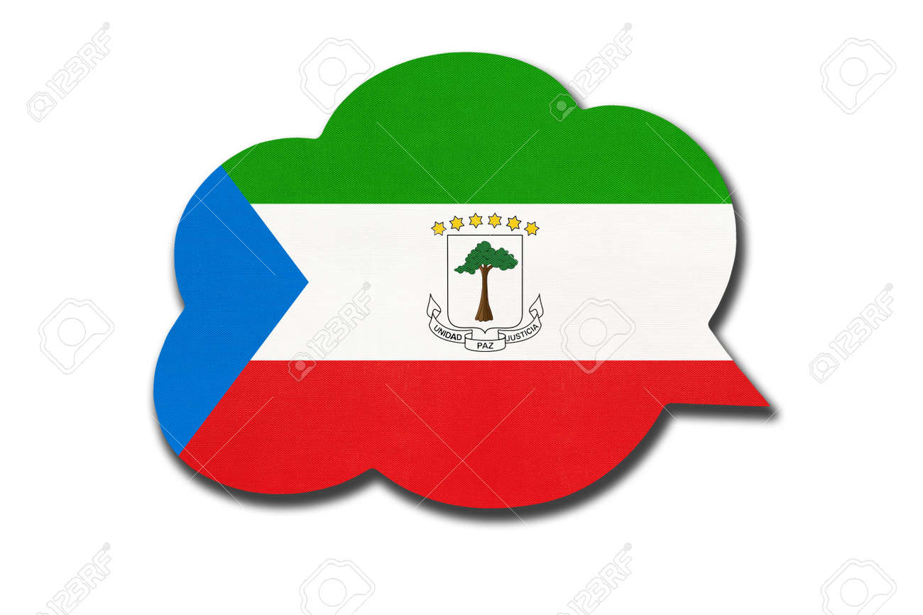3d speech bubble with Equatoguinean national flag isolated on white - 169499256 3d speech bubble with Equatoguinean national flag isolated on white - 169499256